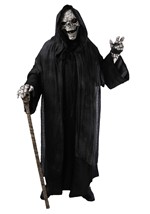 Adult Dark Reaper Costume Coat with Skull Mask and Skeleton 