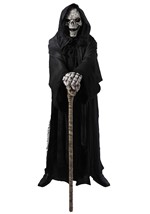 Adult Dark Reaper Costume Coat with Skull Mask and Skeleton 