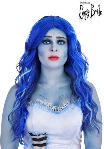 Womens Emily Corpse Bride Blue Costume Wig
