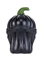 Light Up Black Pumpkin Alien Halloween Decoration Alt 2