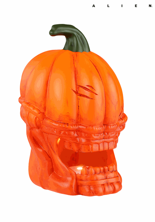 Light Up Orange Pumpkin Alien Halloween Decoration