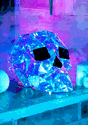 Iridescent Geometric Skull Decoration