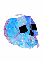 Iridescent Geometric Skull Decoration Alt 1