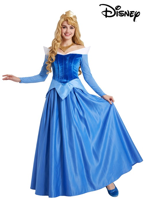 Disney Sleeping Beauty Aurora Blue Dress Womens Costume
