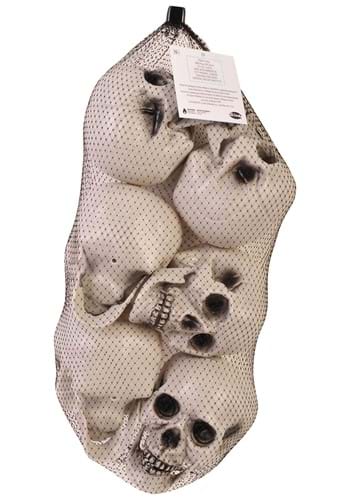 Bag of Halloween Skulls with Moving Jaws Decoration