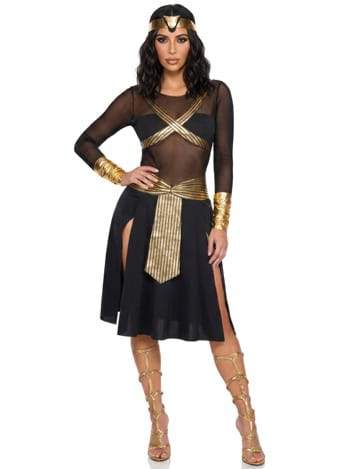 Sheer Black Gold Cleopatra Womens Costume New