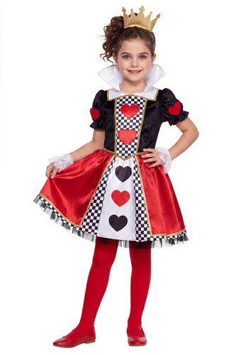 Girls Velvet Queen of Hearts Costume 1