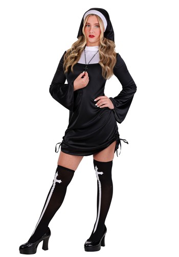 Naughty Womens Nun Mini Dress Costume