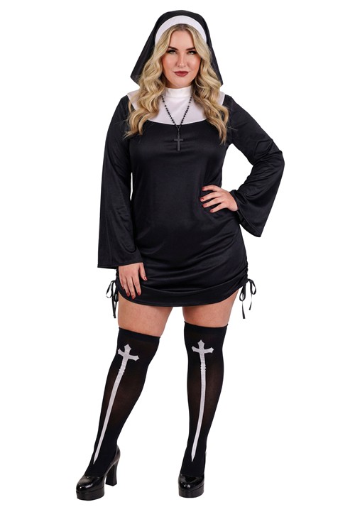 Plus Size Naughty Nun Mini Dress Women's Costume