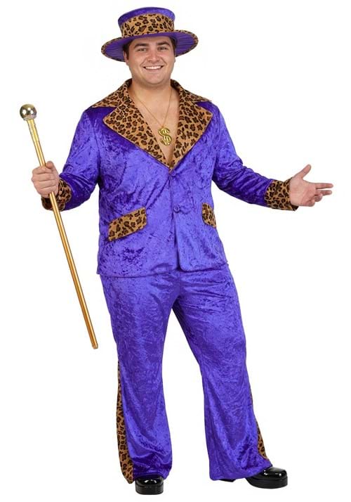 Plus Size Purple Economy Pimp Costume for Men