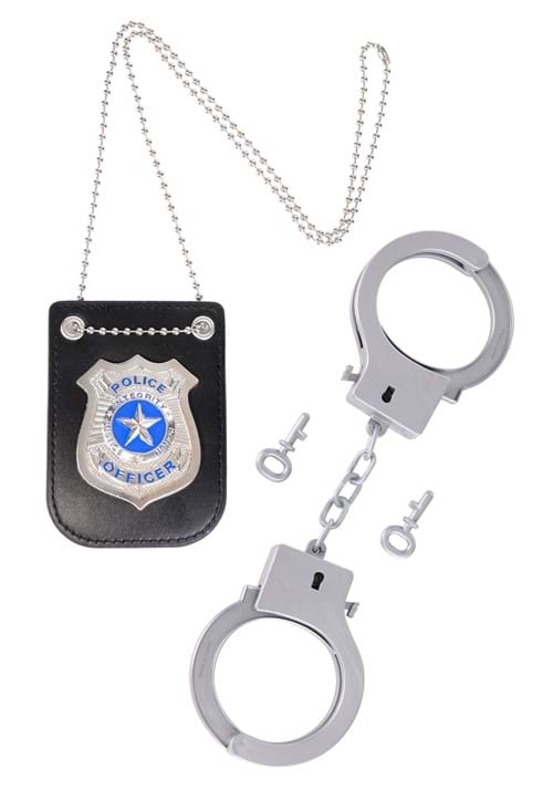 Police Necklace Badge Accessory with Cuffs