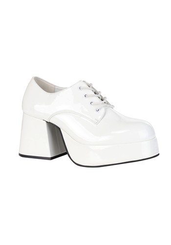 Mens Disco Pimp Costume White Shoes