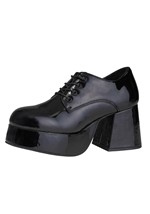 Mens Patent Disco Pimp Costume Black Shoes Alt 1