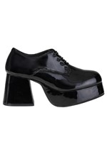 Mens Patent Disco Pimp Costume Black Shoes Alt 2