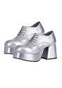 Mens Disco Pimp Costume Silver Shoes