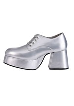 Mens Disco Pimp Costume Silver Shoes Alt 2