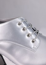 Mens Disco Pimp Costume Silver Shoes Alt 4