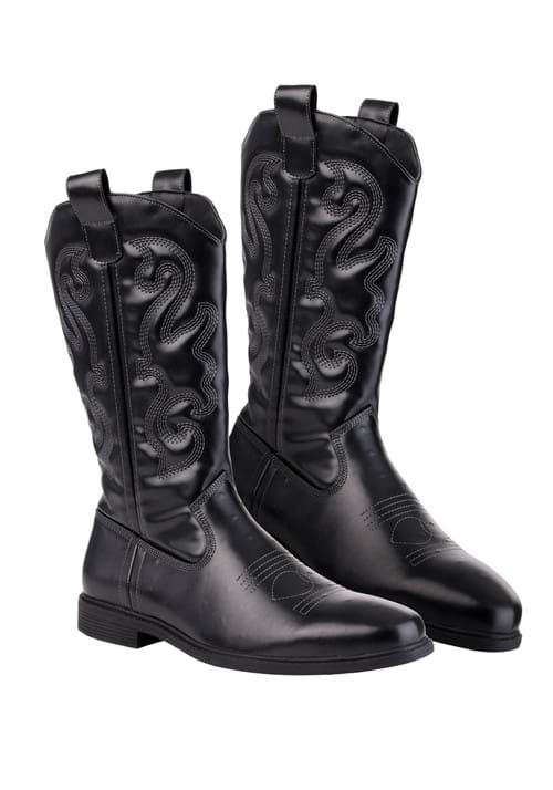 Mens Cowboy Black Costume Boots