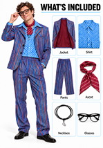Adult Purple Striped 60's Swinger Costume Alt 6
