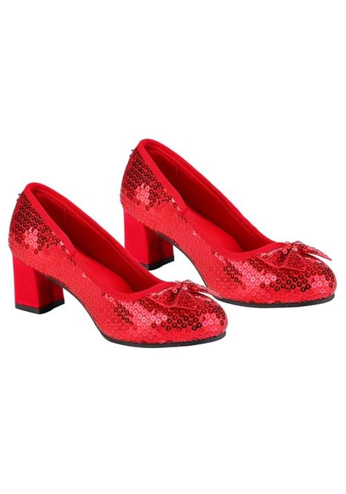 Red Sequin Womens Costume Shoes