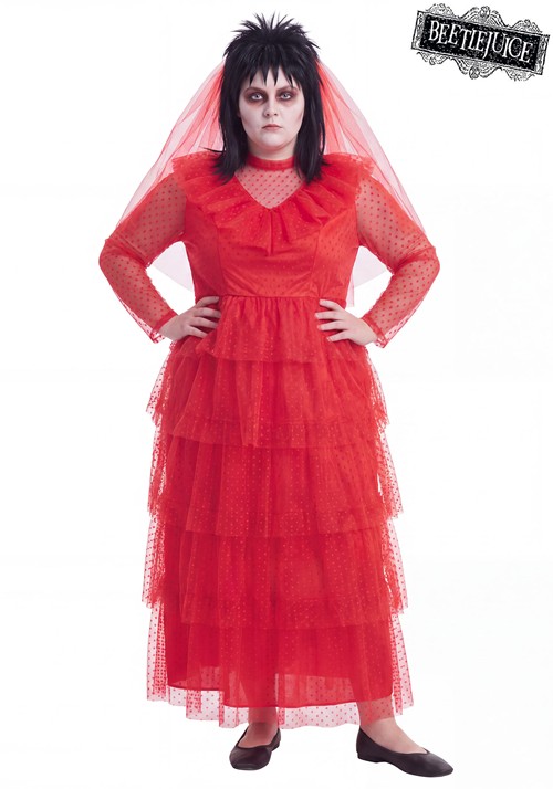 Plus Size Lydia Deetz Wedding Dress Womens Costume
