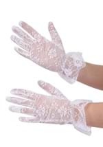 Victorian White Lace Womens Costume Gloves Alt 1