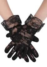 Womens Victorian Black Lace Costume Gloves