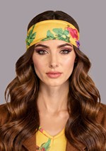 Womens Yellow Flower Hippie Dress Costume Alt 4