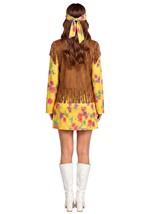 Womens Yellow Flower Hippie Dress Costume Alt 1