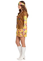 Womens Yellow Flower Hippie Dress Costume Alt 2