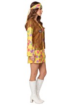 Womens Yellow Flower Hippie Dress Costume Alt 3