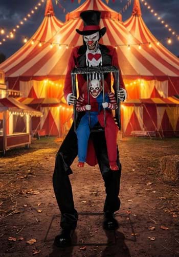 7FT Animatronic Rotten Ringmaster with Clown Cage Decoration