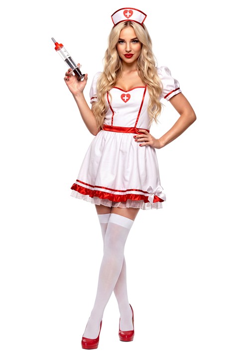 Womens Flirty Night Nurse Dress Costume