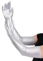 Womens Metallic Silver Costume Opera Gloves