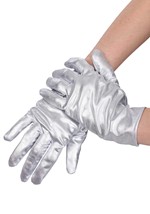 Metallic Silver Womens Costume Gloves Alt 4