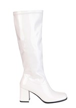 Womens Patent White Costume Gogo Boots
