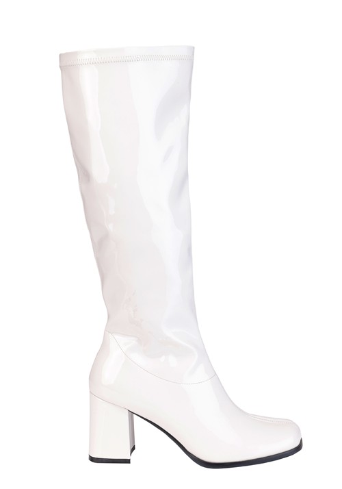 Womens Patent White Costume Gogo Boots