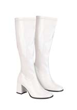 Women's Patent White Gogo Costume Boots Alt 3