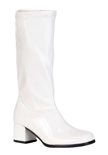Girls Patent Costume White Gogo Boots