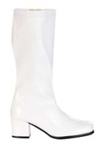 Girl's Patent White Gogo Costume Boots Alt 2