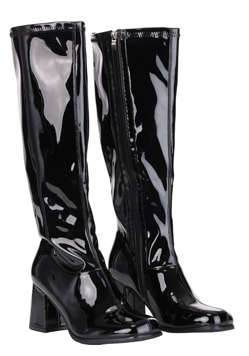 Womens Patent Black Costume Gogo Boots