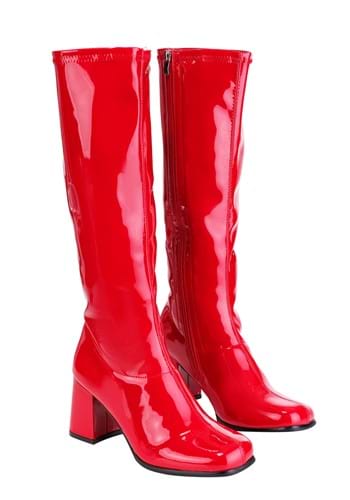 Womens Red Patent Gogo Costume Boots