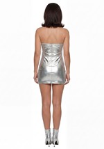 Women's Silver Secret Agent Cyborg Costume Alt 1
