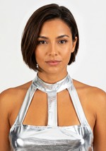 Women's Silver Secret Agent Cyborg Costume Alt 3