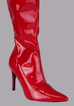 Womens Thigh High Red Patent Boots Alt 4