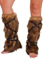Adult Medieval Fur Costume Leg Wraps Alt 1