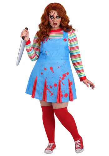 Plus Size Come Play Killer Doll Womens Costume