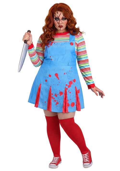 Plus Size Come Play Killer Doll Womens Costume