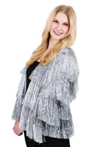 Womens Silver Fringe 1970s Jacket Costume Alt 1