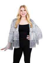 Womens Silver Fringe 1970s Jacket Costume Alt 2